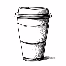 a drawing of a coffee cup is shown
