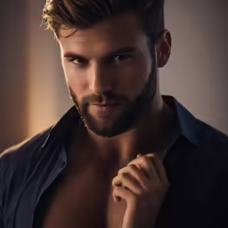 a male model is posing for the camera