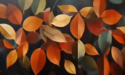 a bunch of autumn leaves on a window