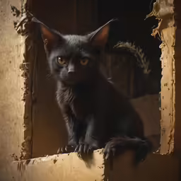 a cat sitting in an empty cardboard box