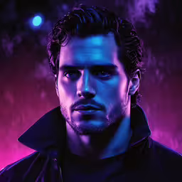 a man with black hair wearing a black jacket,a man with a beard wearing a black jacket