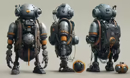 a robotic computer art work that looks like the robot man