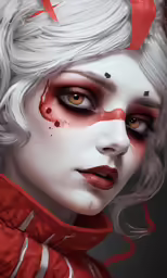 a close up of a person wearing a makeup