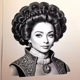 a drawing of frisby hair with a hairdo