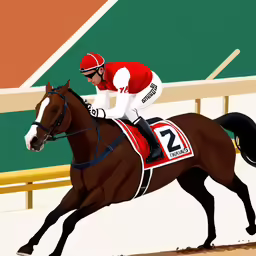 a horse and jockey are on track next to a fence