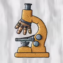 the image shows a yellow lab equipment with two hands that are holding an object