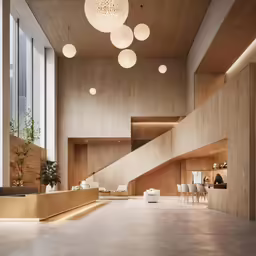 this modern home has wood, concrete and glass