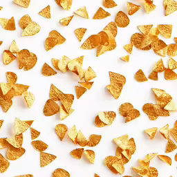 a bunch of gold glittered hearts are on a white background