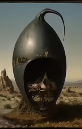 a giant piece of art is shown in the desert