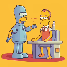 simpsons giving the simpsons a bottle of beer to someone