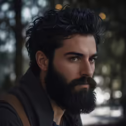 a bearded man with dark hair and beard