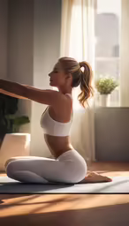 a beautiful young woman in a white sports bra