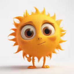 a fluffy yellow monster has big eyes and legs
