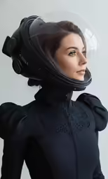 a woman with a helmet on looking at the camera