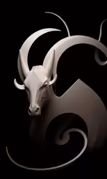 the bull has two horns and is very stylized