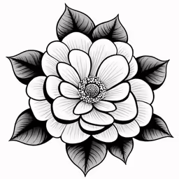 a flower with black and white petals on it