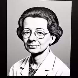 a woman wearing glasses posing for a portrait