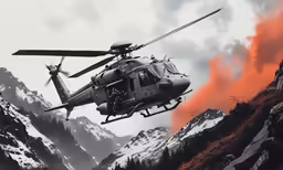 a helicopter that is flying through the air