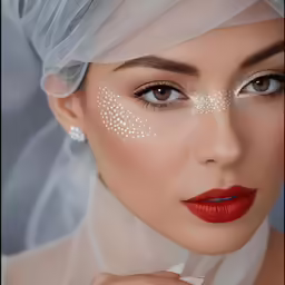 woman with light on her face and white turban