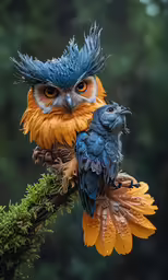 a bird sitting next to another bird on a branch