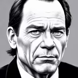 the actor is drawn in pencil and painted