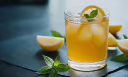 some fruit and lemons are on the table