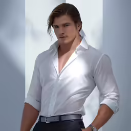a man posing in white shirt and tie