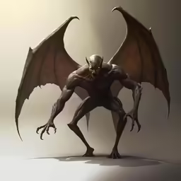 a demon like creature with an enormous fangs