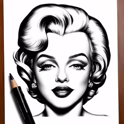 the woman with a hair style with a pencil
