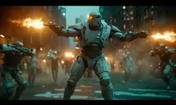 the robot in the movie is holding his arms out