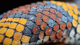 a close up shot of a very colorful object