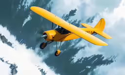 an airplane in flight above some clouds