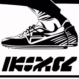 a black and white image of a pair of shoes