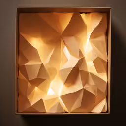 this is an empty, brown box that looks like it has some sort of shapes on it