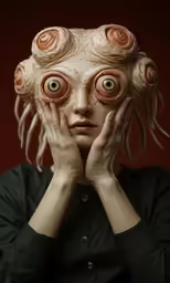 a woman with some strange eyes in her head