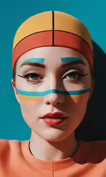 a woman with eyeliner painted on her face