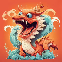 an image of a colorful dragon with a crown on his head