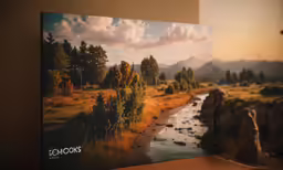 a picture is hanging on the wall next to a painting