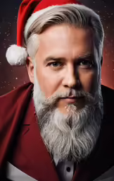 a person with a santa hat on is dressed up