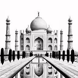 taj mulwar is reflected in water at the side of the road