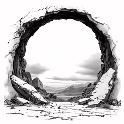 the stone is on its sides, and has a hole in it