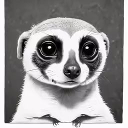 a black and white photo of a small monkey