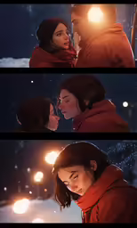 there is an image of two people in the snow