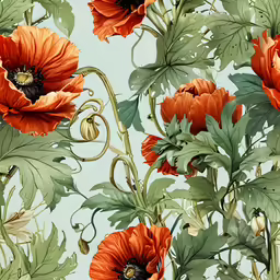 an artistic, floral illustration of orange flowers