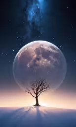 the lone tree stands on top of a hill