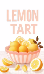 a bowl filled with oranges next to lemon slices