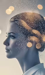 woman with a lot of dots on her hair