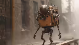 a robot that has something on his head