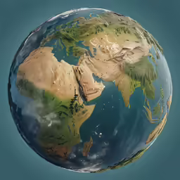 the earth on a clear and blue sky