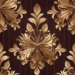 an artistic gold design on brown and black background